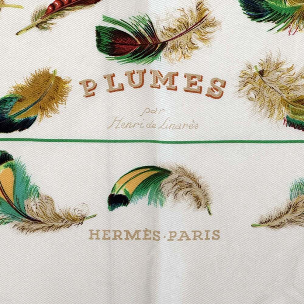 HERMES White Silk Scarf - Picture 2 of 5